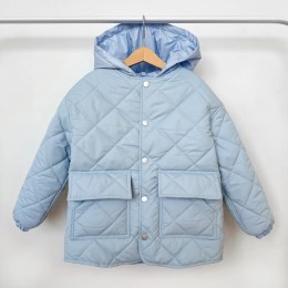 Весняна куртка унісекс блакитна з капюшоном від 68 до 152 см